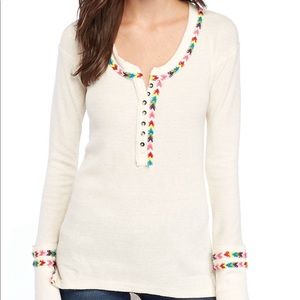 Free People rainbow thermal henley